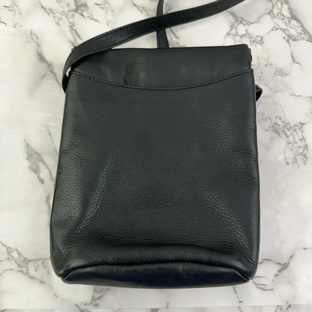 Mowen Designs Vintage 90s Leather Mini Purse Bag Black Cross Body Soft